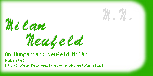 milan neufeld business card